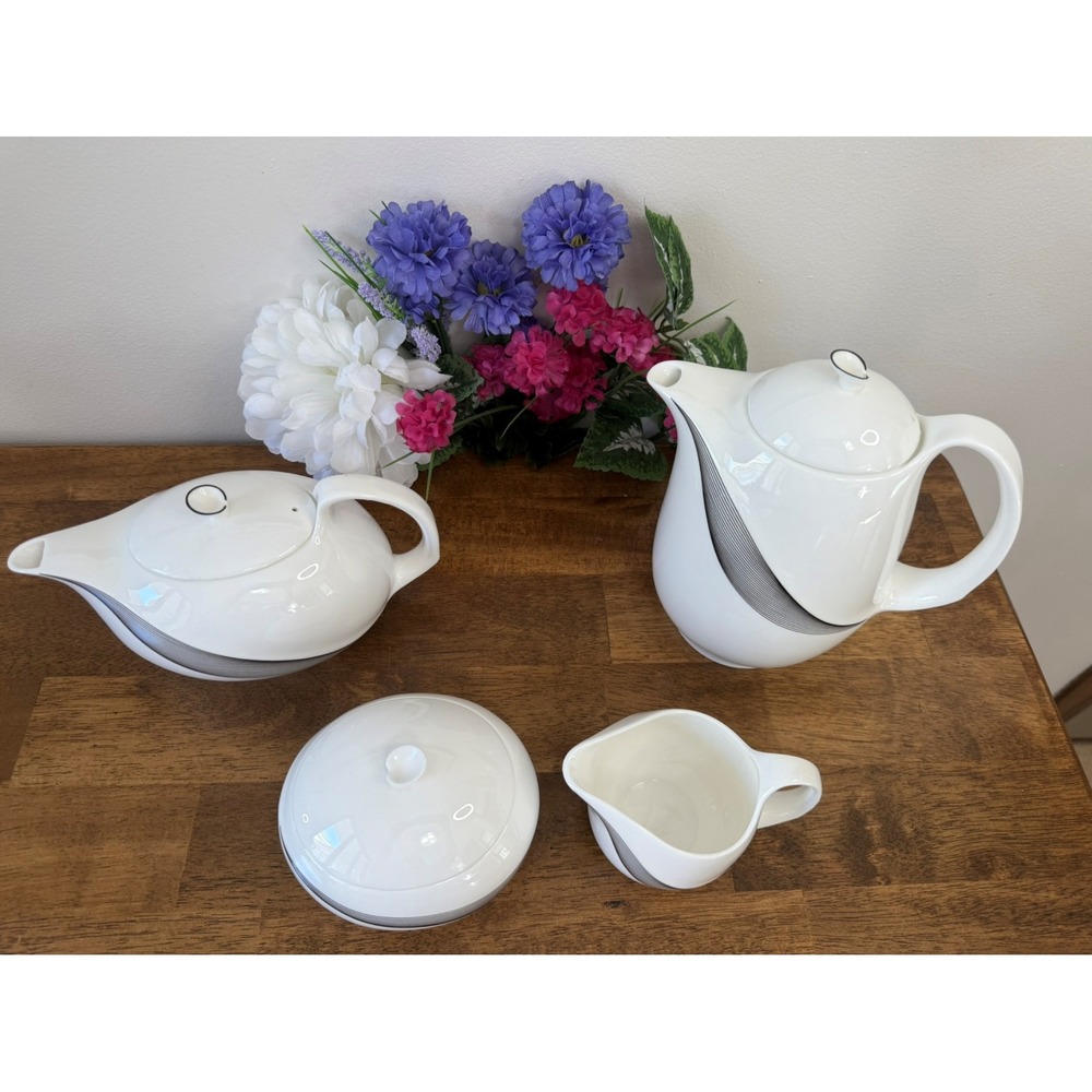 Wedgwood Apollo Bone China Coffee Tea‎ Set Shape 225 Mid Century Modern England - Picture 4 of 10